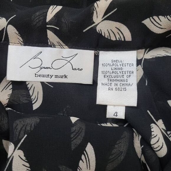 Rare Byron Lars Beuty Mark Black Chiffon Fairy Tunic Top Sz 4 Button Tie Front - Picture 8 of 11